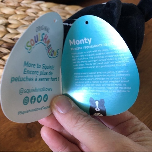 Squishmallows Monty the border collie dog in 5” - Picture 7 of 8